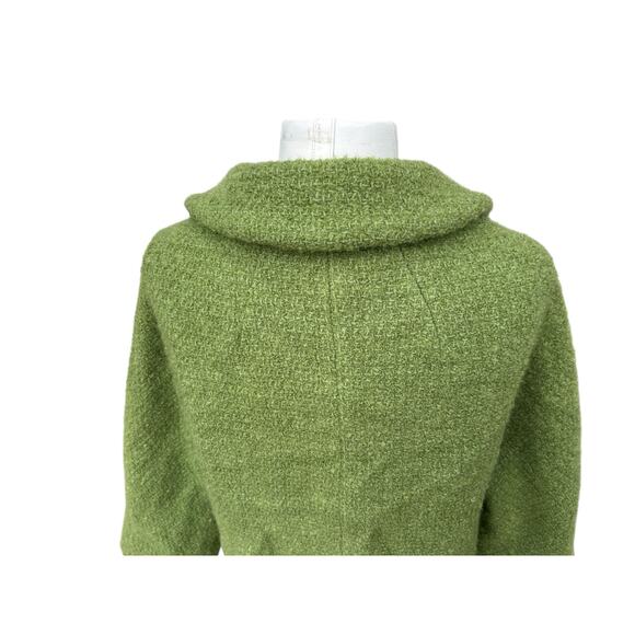 Vintage 1960s Green Wool Boucle Double Breasted Coat MINT Jackie O Chic Womens M - Picture 9 of 15